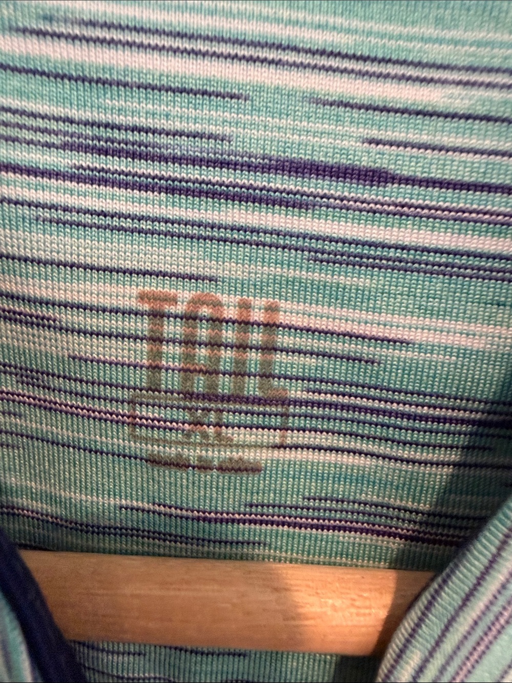 Tail Mint Green and navy Striped Sleeveless Zip Golf Tank - Picture 2 of 4
